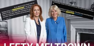 Lefty hysteria after Queen Camilla posts photo with JK Rowling during pride month